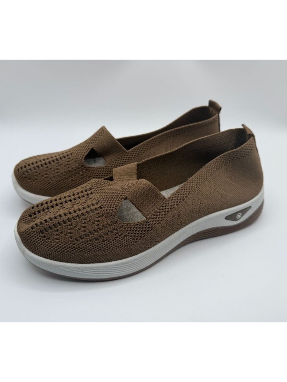 Guttear Brown Woven Slip-On Walking Shoes Women Size EU 39 Comfort Orthopedic
